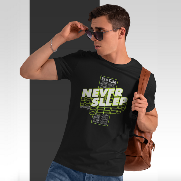 Never Sleep Black T-shirt