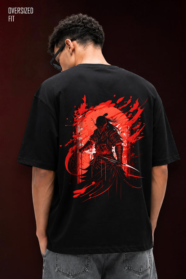 Samurai With Sward Oversized Tshirt
